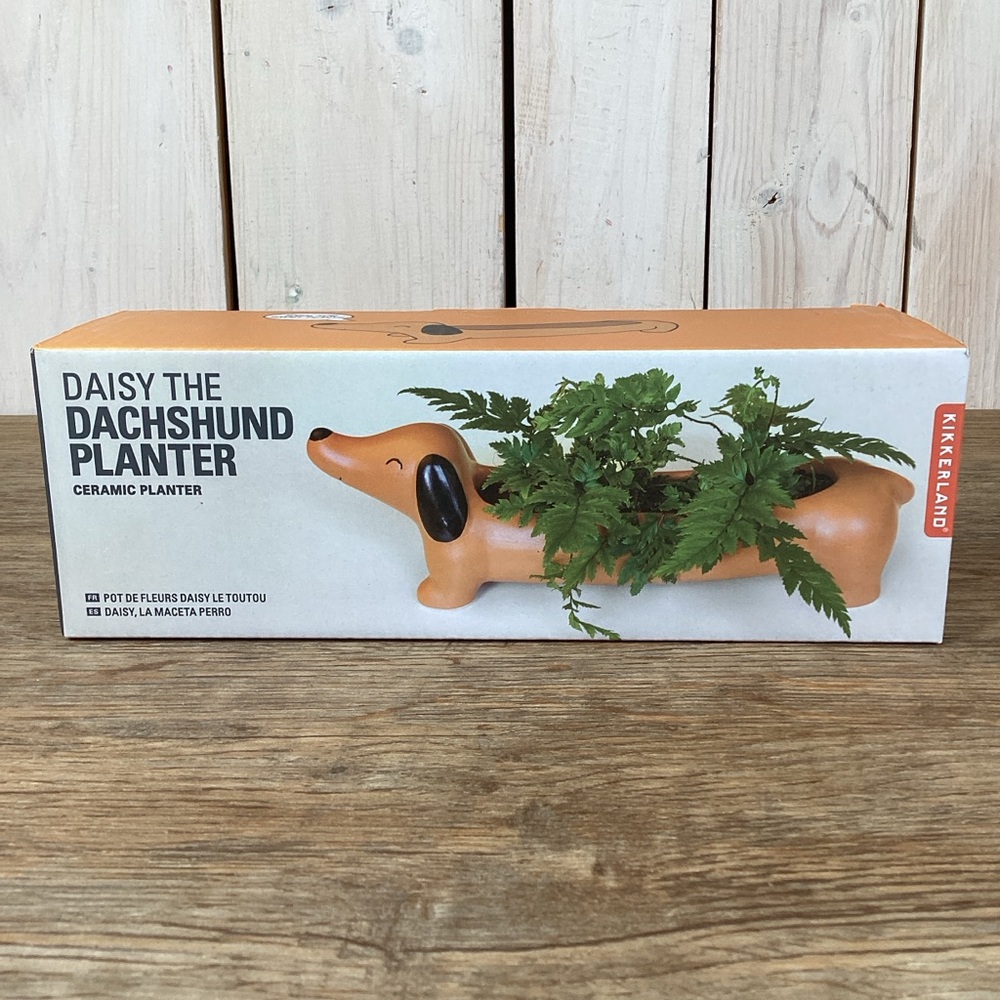 Daisy the Dachshund Ceramic Planter 8.5” x 2.5” x 2.5” - Picture 2 of 12